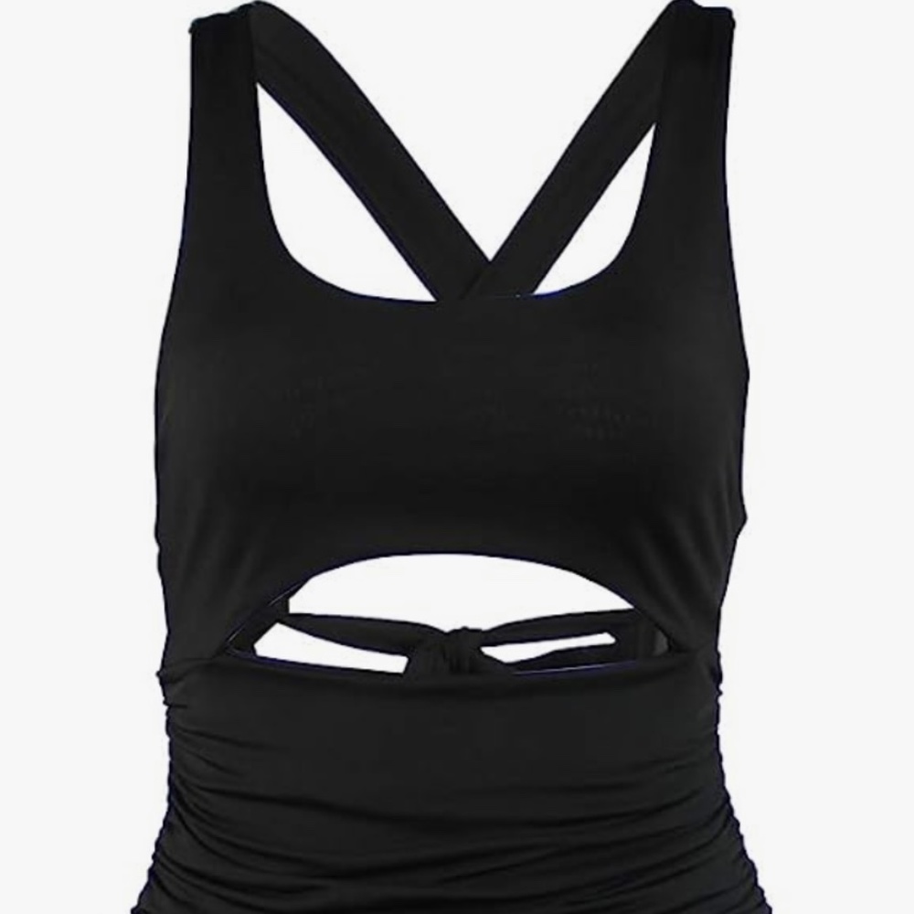 Black cut out mini dress